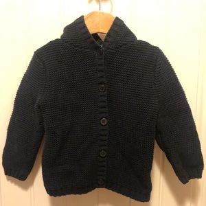 black hooded cardigan sweater